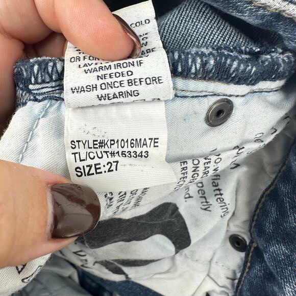 Evereve The Ever Straight Jeans Women Sz 27 Blue High Rise Button Fly Minimalist - Picture 11 of 15